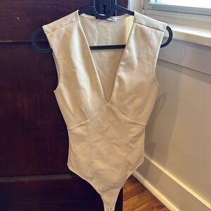 Abercrombie tank bodysuit cream color size XS
